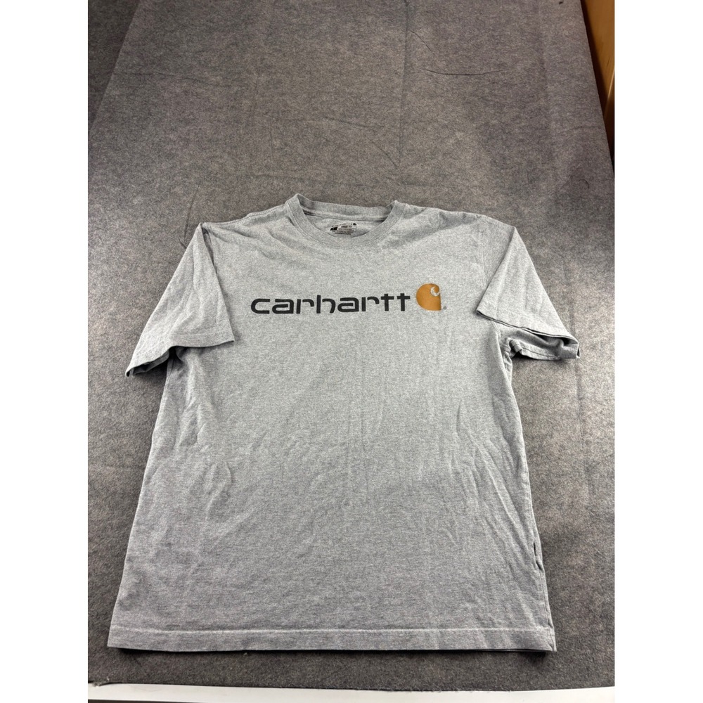 Carhartt Mens Loose Fit Graphic T-Shirt Gray Short Sleeve Logo Tee L Streewear
